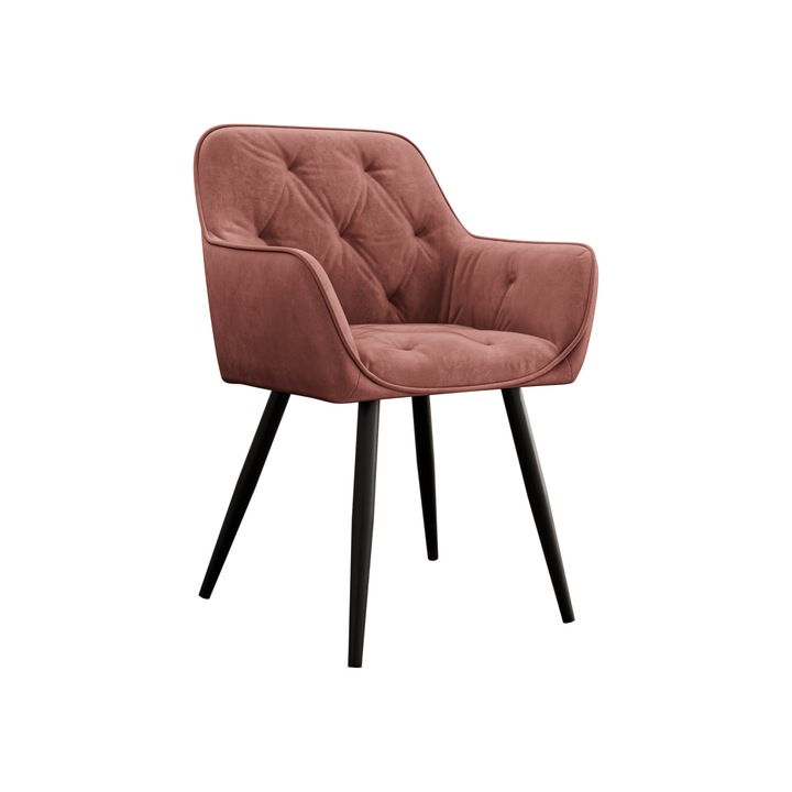 Scaun Alonax, MIRJAN24, negru + roz, 64x86x61 cm