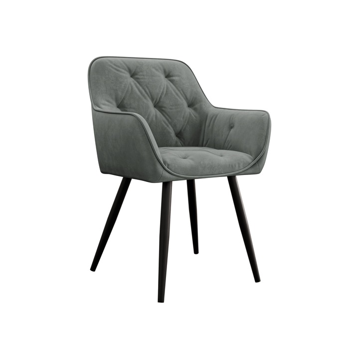 Scaun Alonax, MIRJAN24, negru + gri, 64x86x61 cm