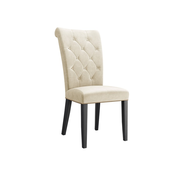 Scaun Piewik + ciocanitor, MIRJAN24, negru + bej, 47x103x68 cm