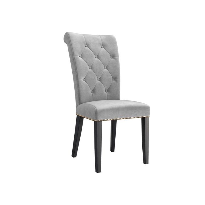 Scaun Piewik + ciocanitor, MIRJAN24, negru + gri deschis, 47x103x68 cm