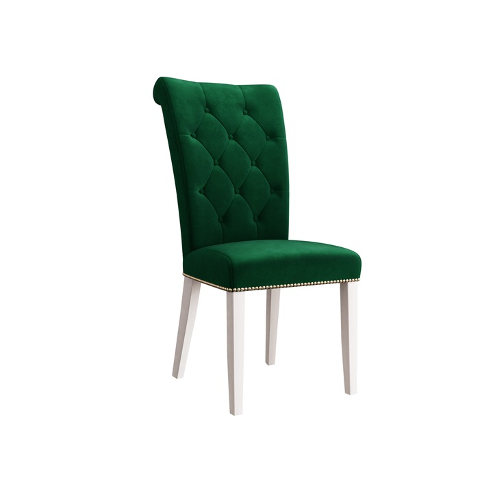 Scaun Piewik + ciocanitor, MIRJAN24, alb + verde, 47x103x68 cm