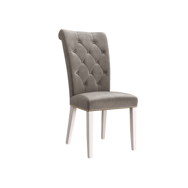 Scaun Piewik + ciocanitor, MIRJAN24, alb + gri inchis, 47x103x68 cm