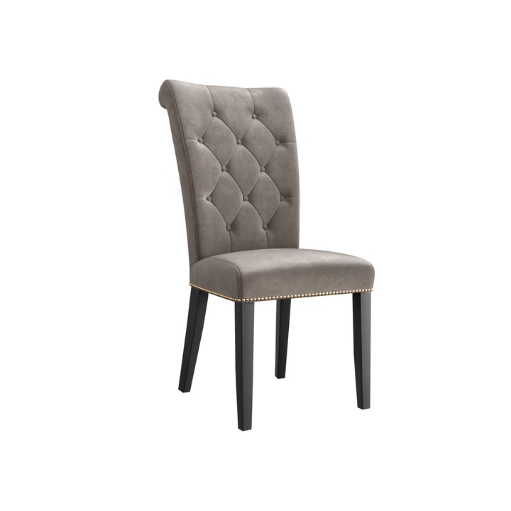 Scaun Piewik + ciocanitor, MIRJAN24, negru + gri inchis, 47x103x68 cm