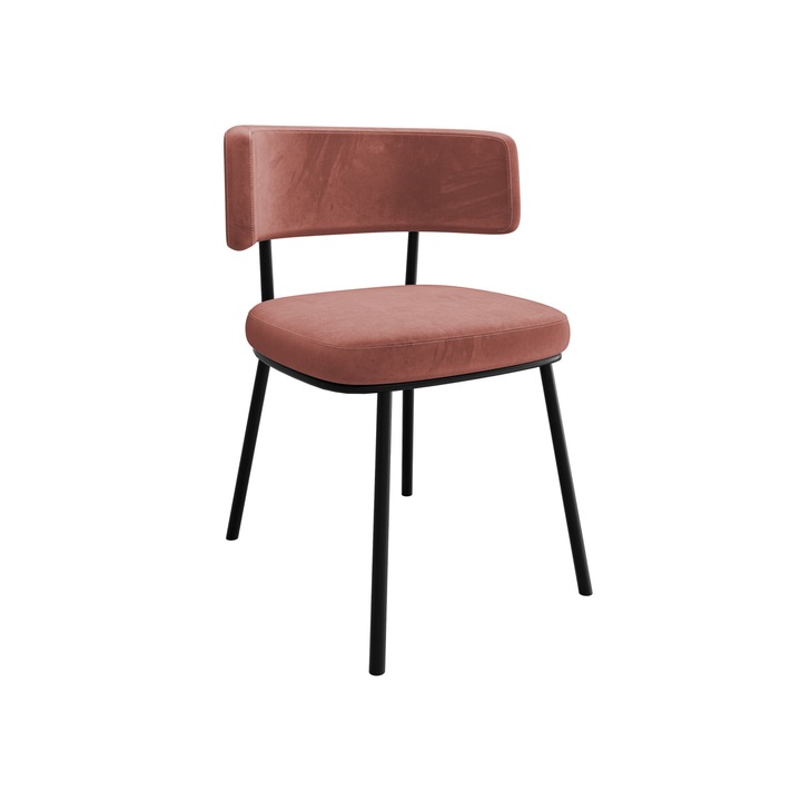 Scaun Serossa, MIRJAN24, negru + roz, 58x75x57 cm