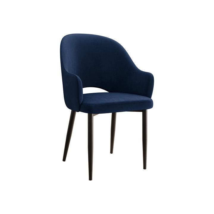 Scaun Dazja, MIRJAN24, negru + bleumarin, 56x87x60 cm