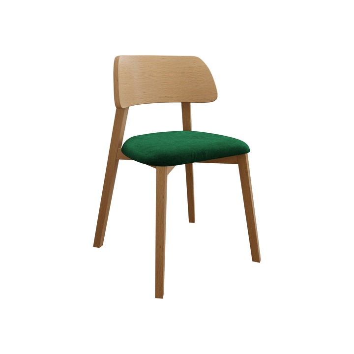 Scaun Azunax, MIRJAN24, natural + verde, 47x80x50 cm