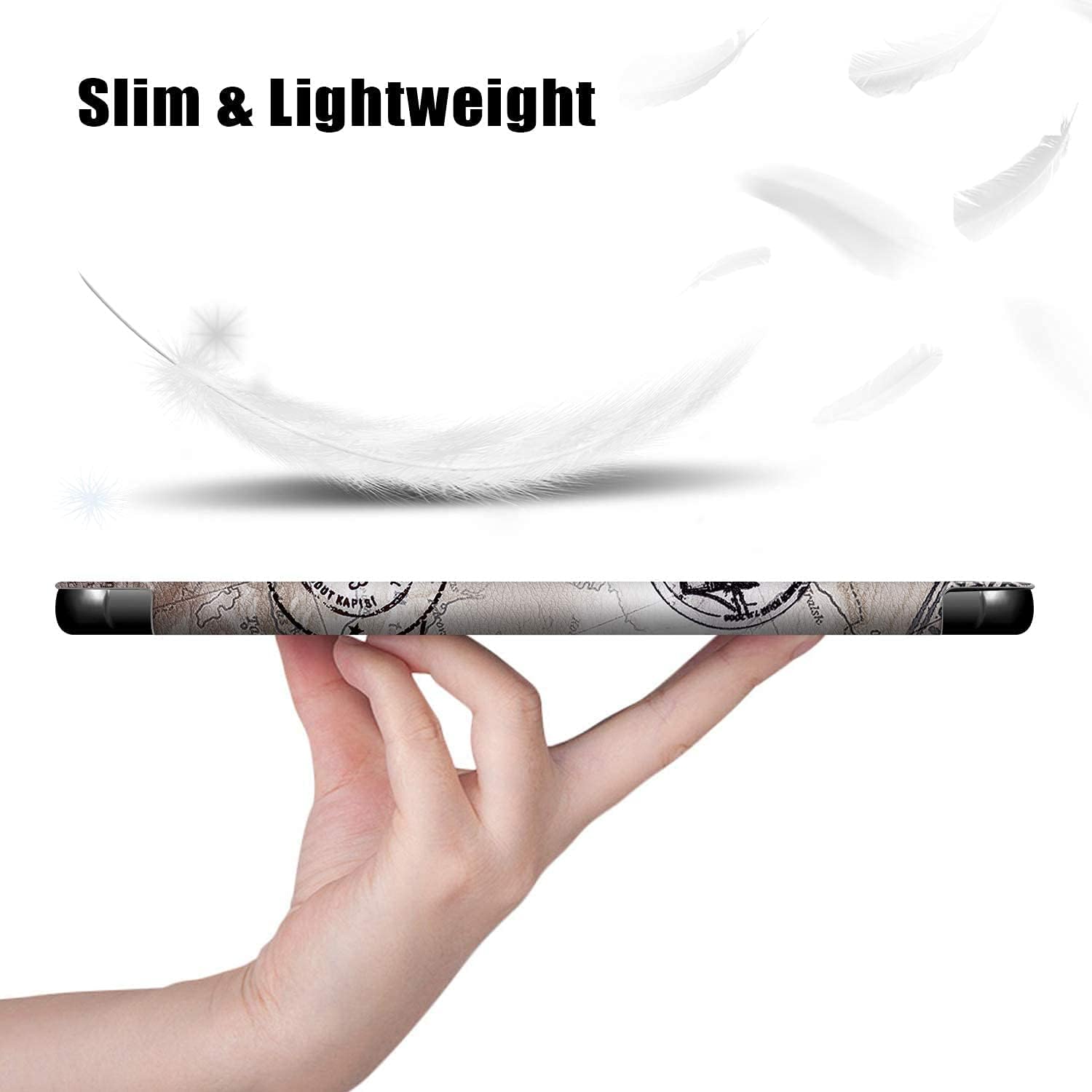 Husa Slim Sigloo, Smart Cover, Trifold, pentru tableta Huawei MediaPad T3 10, 9.6 inch, model Paris