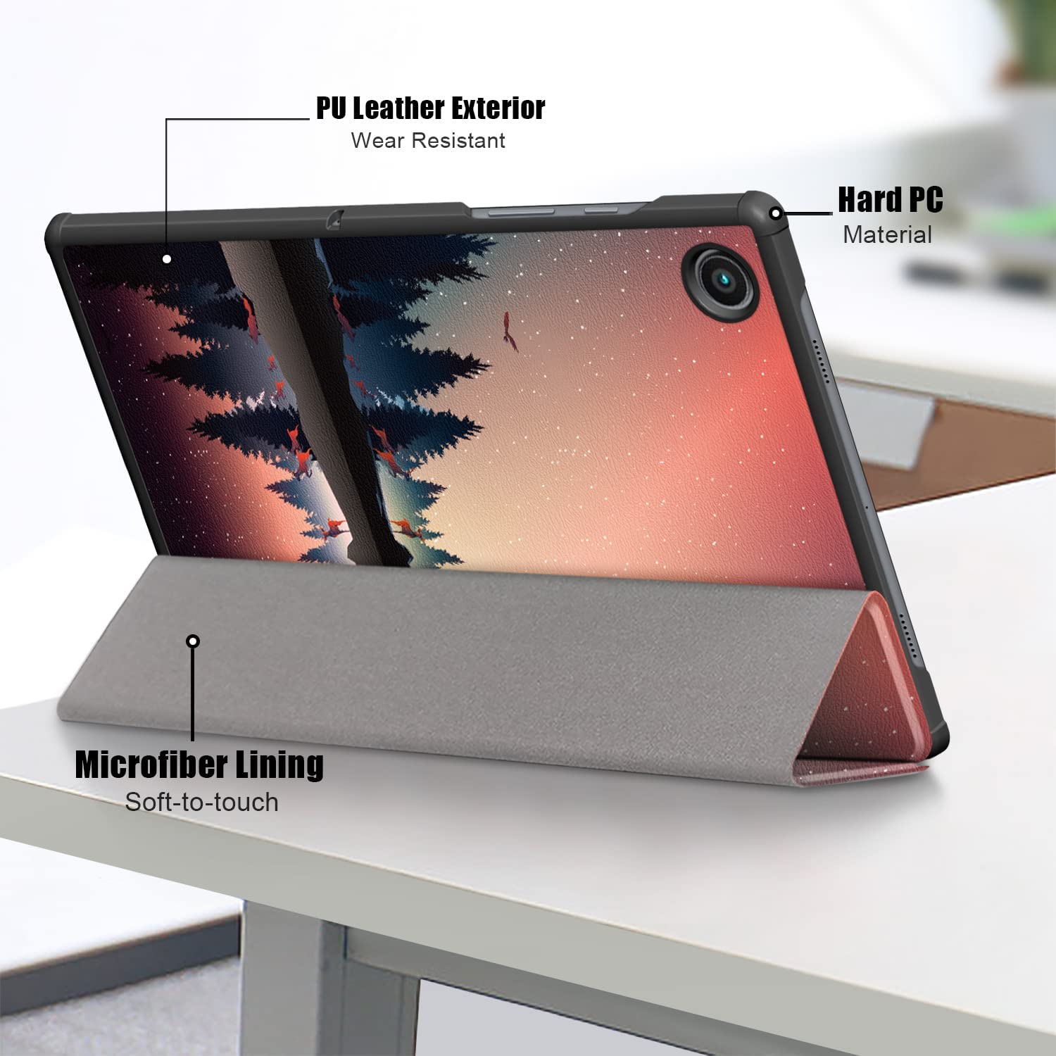 Husa Slim Sigloo, Smart Cover, Trifold, pentru tableta LENOVO Tab M10 3rd Gen(TB-328FU, TB-328XU ), 10.1 inch, model Mirrored in the Lake