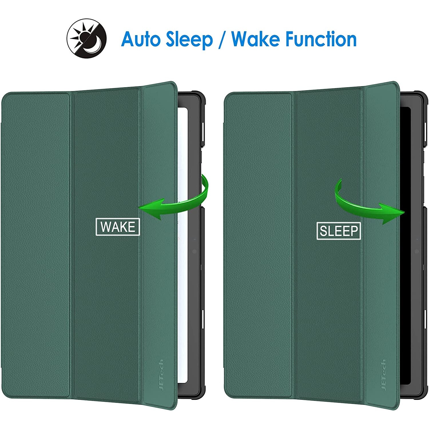 Husa Slim Sigloo, Smart Cover, Trifold, pentru tableta LENOVO Tab M10 3rd Gen(TB-328FU, TB-328XU ), 10.1 inch, model Pine Green
