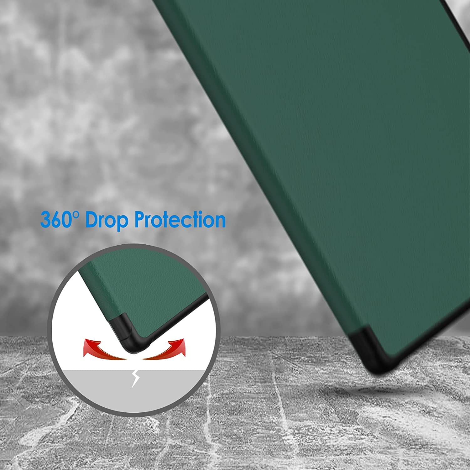 Husa Slim Sigloo, Smart Cover, Trifold, pentru tableta LENOVO Tab M10 3rd Gen(TB-328FU, TB-328XU ), 10.1 inch, model Pine Green