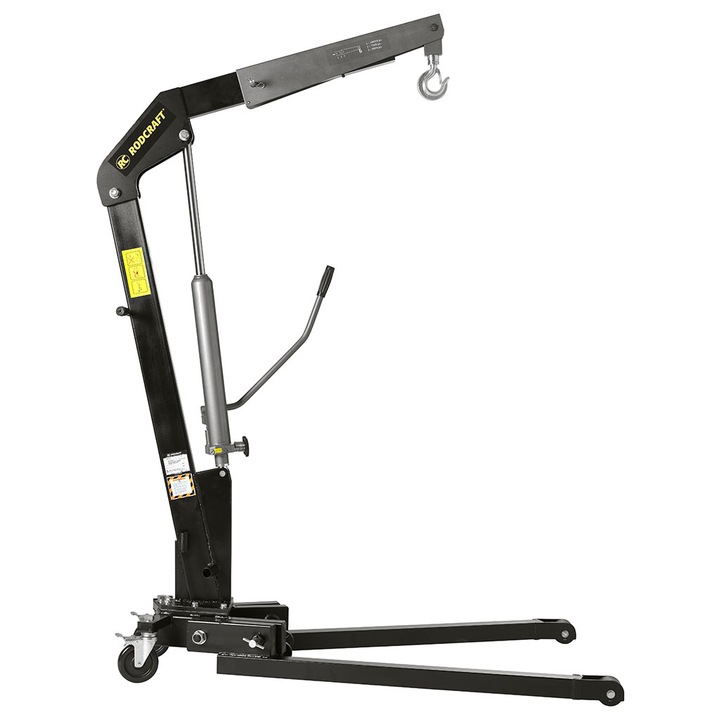 Macara hidraulica mobila, capacitate 1000/750/500 kg, inaltime 1575mm, roti plastic rezistente la ulei si acid, Rodcraft WK1000
