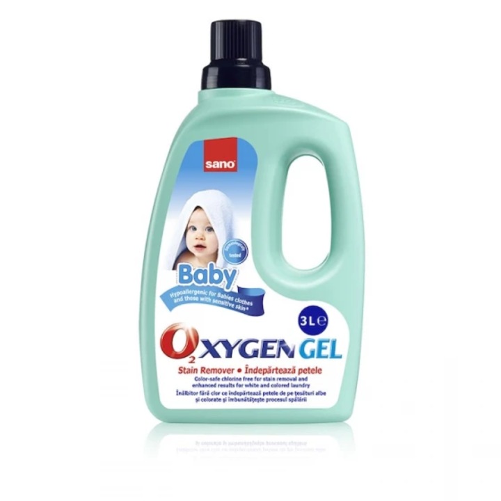 Solutie pentru pete dificile rufe copii Sano Oxygen Gel Baby, 3 l