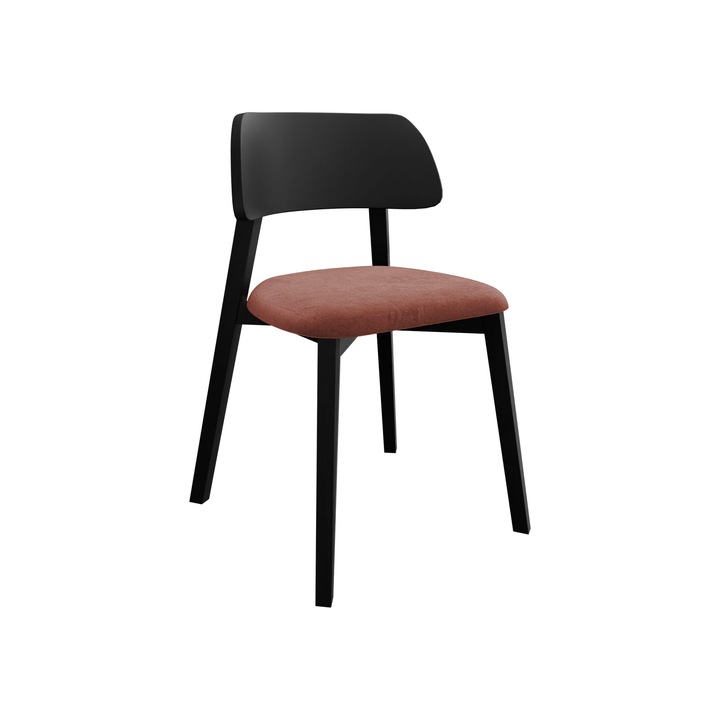 Scaun Azunax, MIRJAN24, negru + roz, 47x80x50 cm