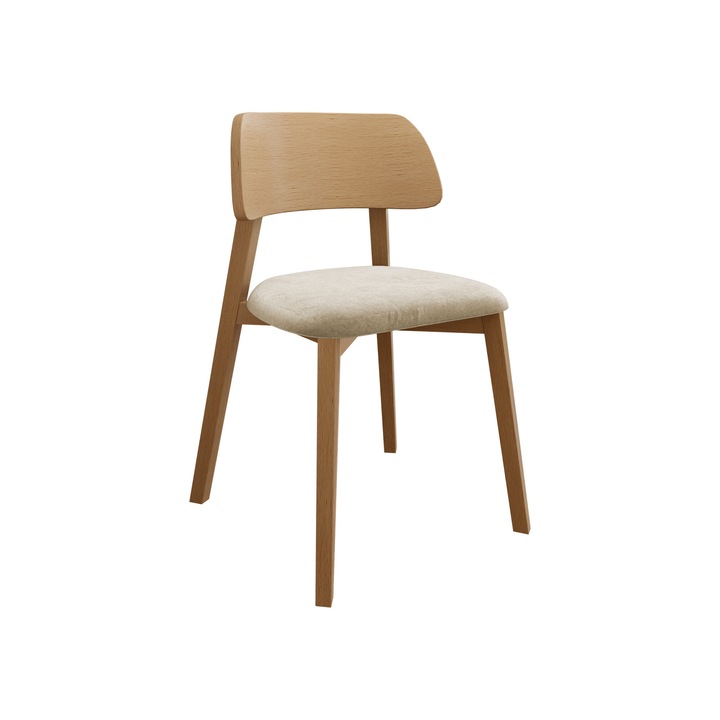 Scaun Azunax, MIRJAN24, natural + bej, 47x80x50 cm