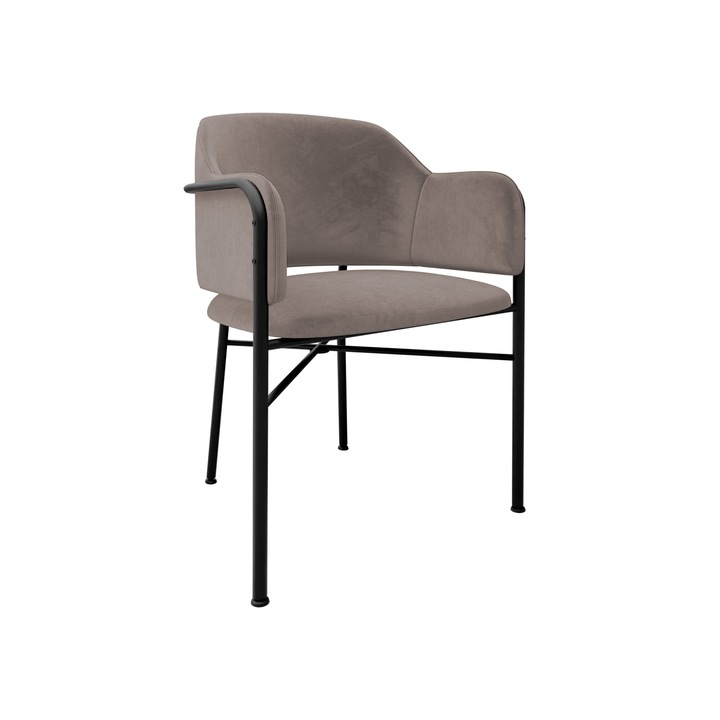 Scaun Uzpira, MIRJAN24, negru + gri inchis, 56x79x55 cm