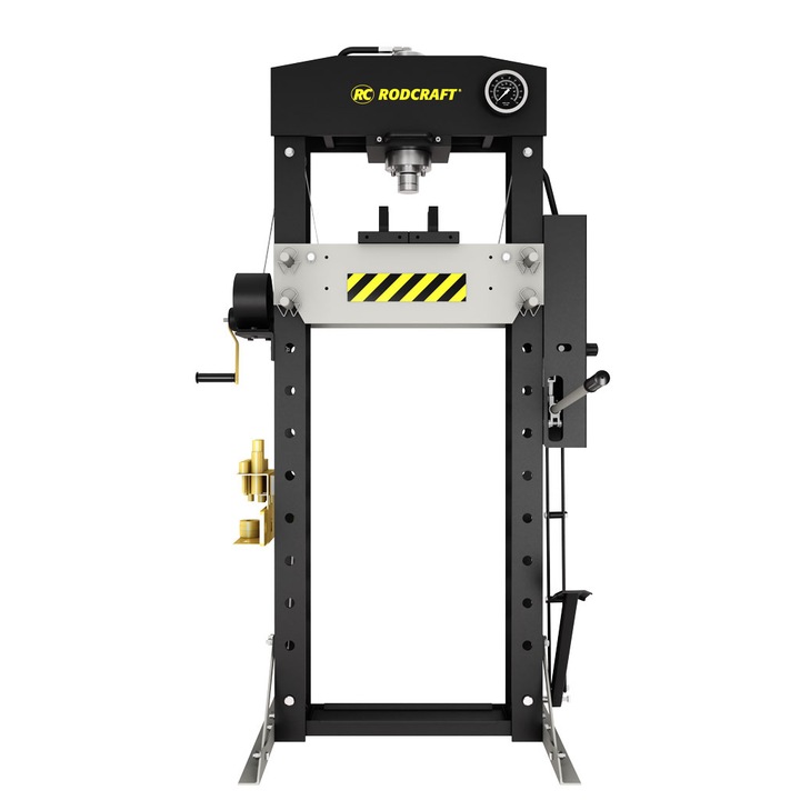 Presa hidraulica, capacitate 30 tone, cursa piston 160 mm, 2 viteze, afisaj forta de apasare, manivela reglaj inaltime, set dornuri, Rodcraft WP30P