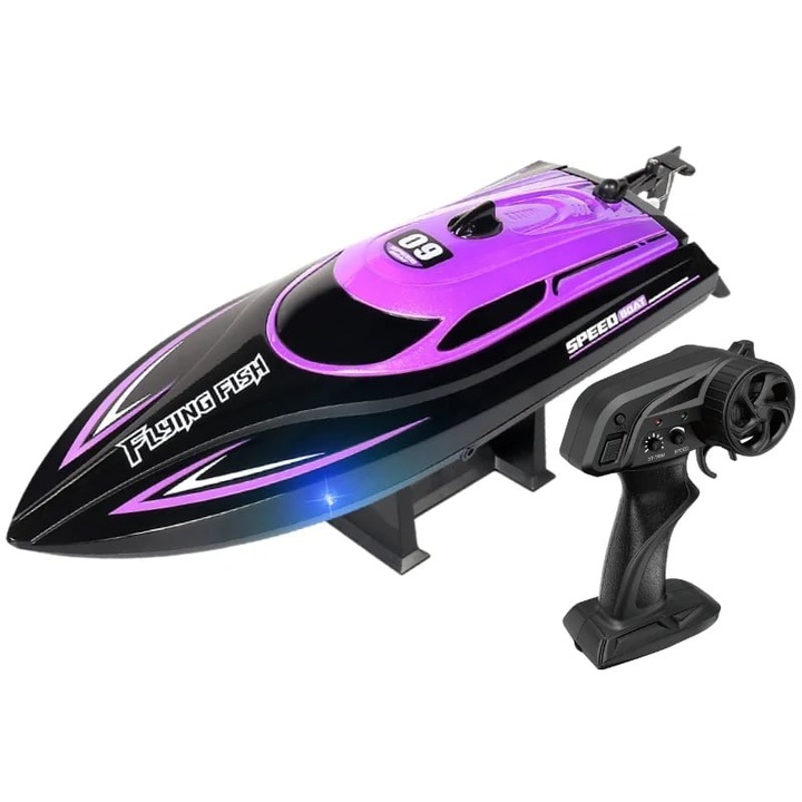Barca cu telecomanda iUni HJ812, RC Racing Speed Boat Drift, Viteza 25 km/h, 2.4GHz