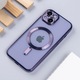 Husa din silicon cu margini metalizate Ultra-Soft, Luxury Magsafe, compatibila cu iPhone 15 Plus / Mov