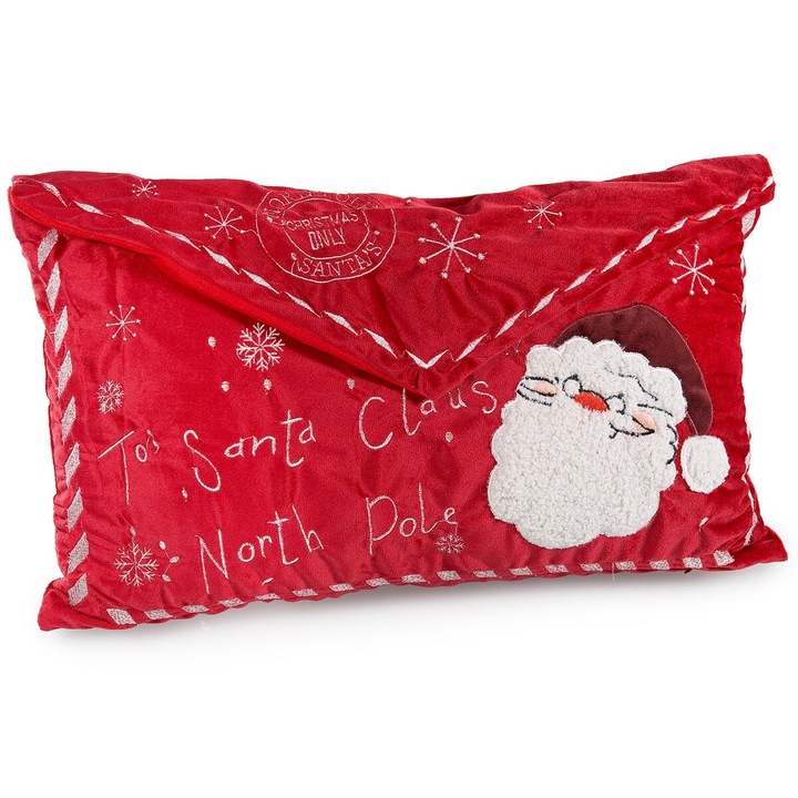 2 db karácsonyi piros-fehér textilpárna szett 49x30 cm