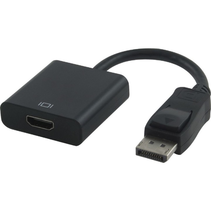 Преходник DISPLAYPORT - HDMI, тип мъжки-женски, черни, златисти куплунги