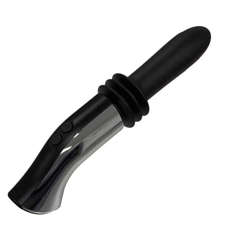 Automata behúzható vibrátor, szilikon, 24,5 cm, fekete