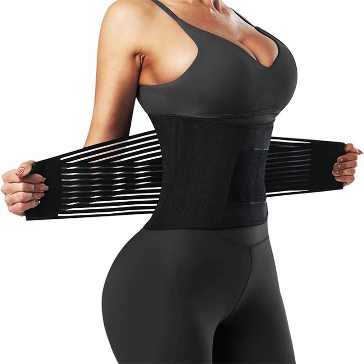 Centura de Slabit, Centura Reglabila pentru Abdomen, Recuperare Postnatala, Antrenor pentru Talie si Abdomen, Suport pentru Talie, Modelator pentru Talie, Corector de Postura, Negru, Marimea M