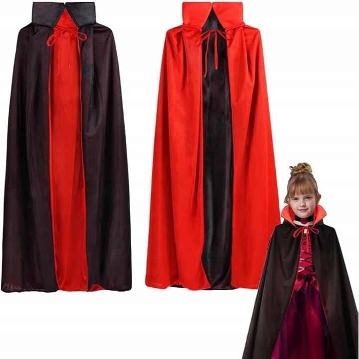 Pelerina, Korbi, Usor De Imbracat Si De Scos, Culorile Clasice Si Designul Elegant, Versatila, 80 cm, Rosu/Negru