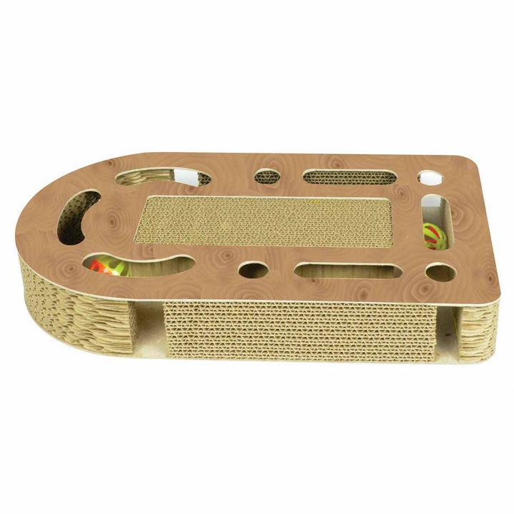 Zgarietor din carton pentru pisici Scratch&Play, 43.18x24.76x6.35 cm, Maro