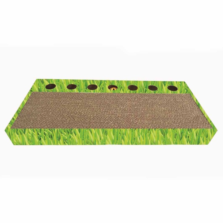 Zgarietor din carton pentru pisici Scratch&Play, 48.26x22.22x5.08 cm, Verde