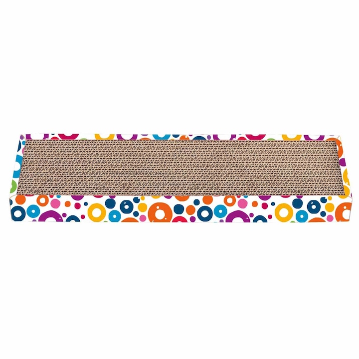 Zgarietor din carton pentru pisici, model tabla, 45.72x12.7x4.45 cm, Multicolor