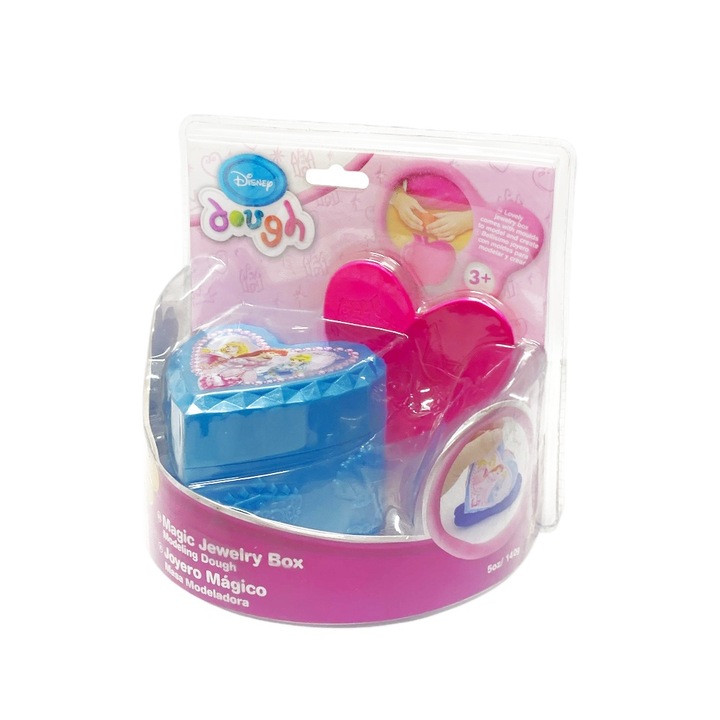 Комплект пластелини Disney Princess 1209-02-A, Кутийка за бижута, Направи си сам, 140г, 17 х 17 х 10.5 см, Син