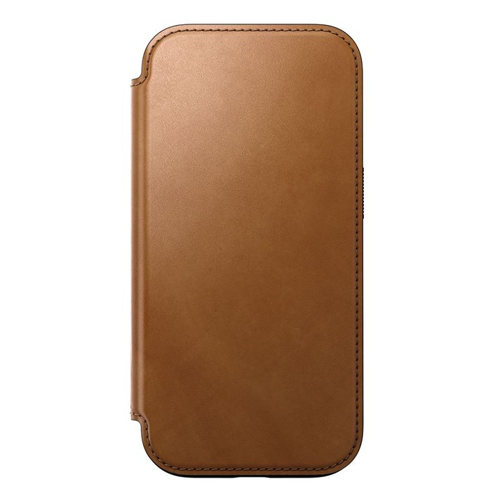 Калъф NOMAD Leather Folio MagSafe от естествена кожа, съвместим с iPhone 16 Pro Tan