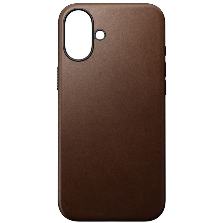 Carcasa din piele naturala NOMAD Modern Leather MagSafe compatibila cu iPhone 16 Plus Brown