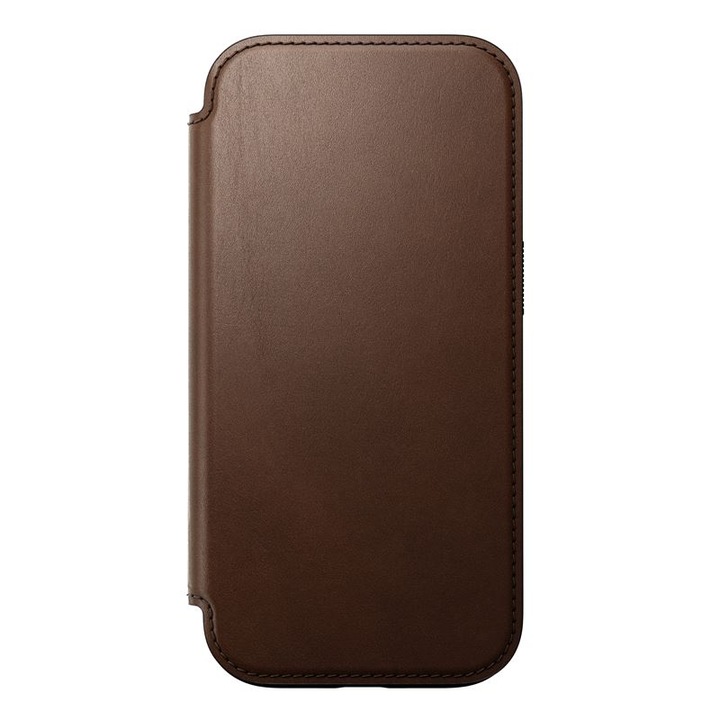 Калъф NOMAD Leather Folio MagSafe от естествена кожа, съвместим с iPhone 16 Pro Brown