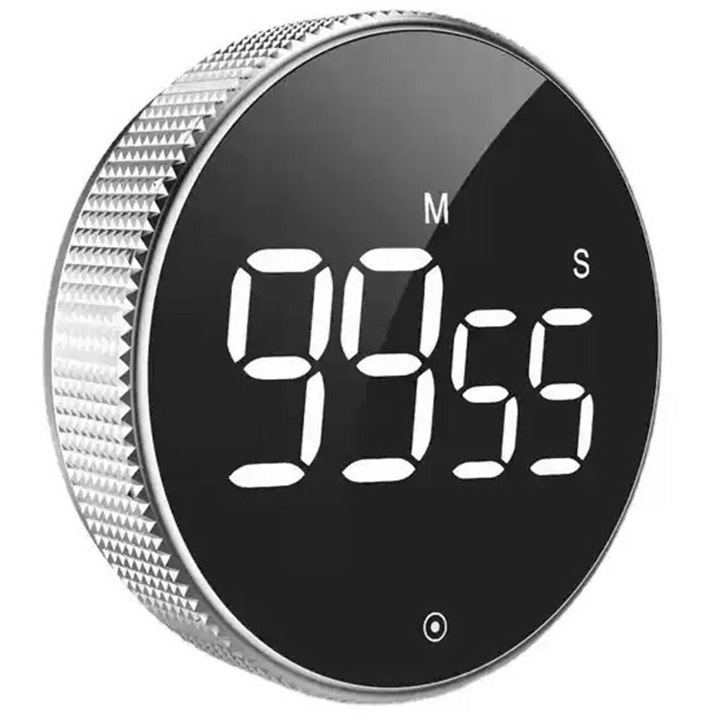 Електронен кухненски таймер Aptel, с магнит, LED дисплей, черен, 7.5x2.5см