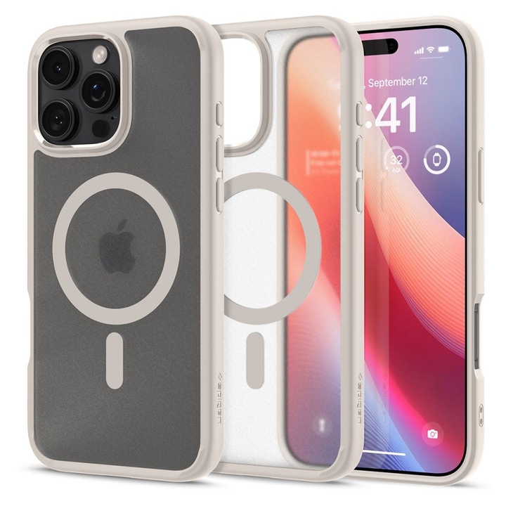 Калъф Premium за iPhone 16 Pro Spigen ultra hybrid magsafe frost - бежов