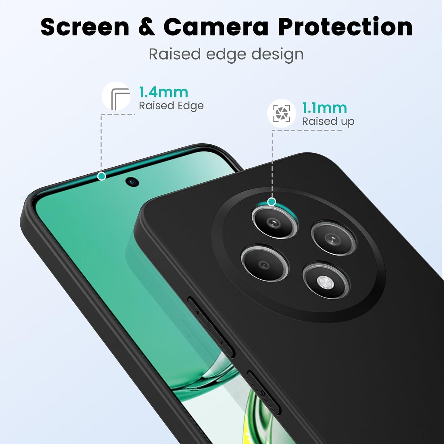 Husa pentru Oppo Reno 12F 12FS Liquid Silicone subtire captusita cu microfibra anti amprenta protectie camera foto negru