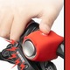 Sonerie bicicleta copii, mini, 120 dB, 4 tipuri de sunete, potrivire universala inclusiv trotineta, scuter, bicicleta electrica, e-bike, prindere ghidon, rosu