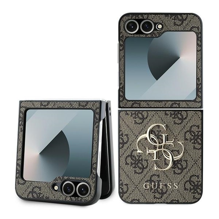 Калъфа Guess за Samsung Galaxy Z Flip 6, PU, 4G Metal Logo, Кафяв