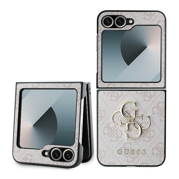 Калъфа Guess за Samsung Galaxy Z Flip 6, PU, 4G Metal Logo, Розов
