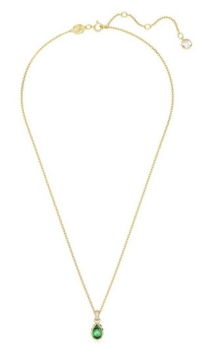 Colier Dama, Swarovski 5648751, cu design Lacrima din otel placat cu aur, 38cm