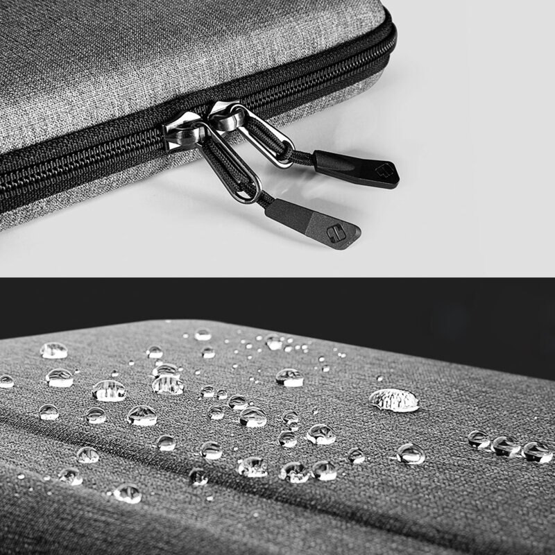 Geanta de umar pentru laptop Tomtoc, compatibila cu MacBook Pro/Air 13/Pro 11, colturi intarite, buzunar suplimentar pentru accesorii, waterproof, GrI
