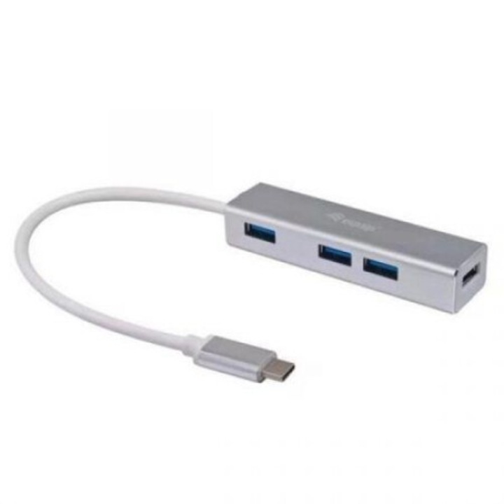 BlackBird USB Type-C HUB 4xUSB 3.0 Сребрист, 187963, USB Хъб