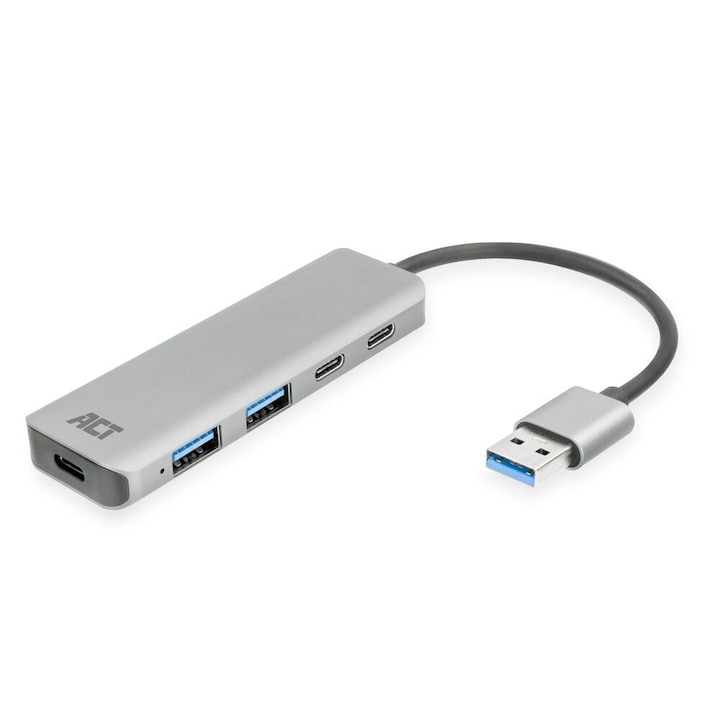 ACT AC6125 4-portos USB3.0 HUB Grey, 245483, USB Hub