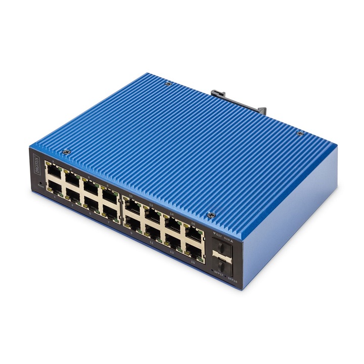 Digitus Industrial 16+2-Port L2 managed Gigabit Ethernet PoE Switch, 236150, Switch
