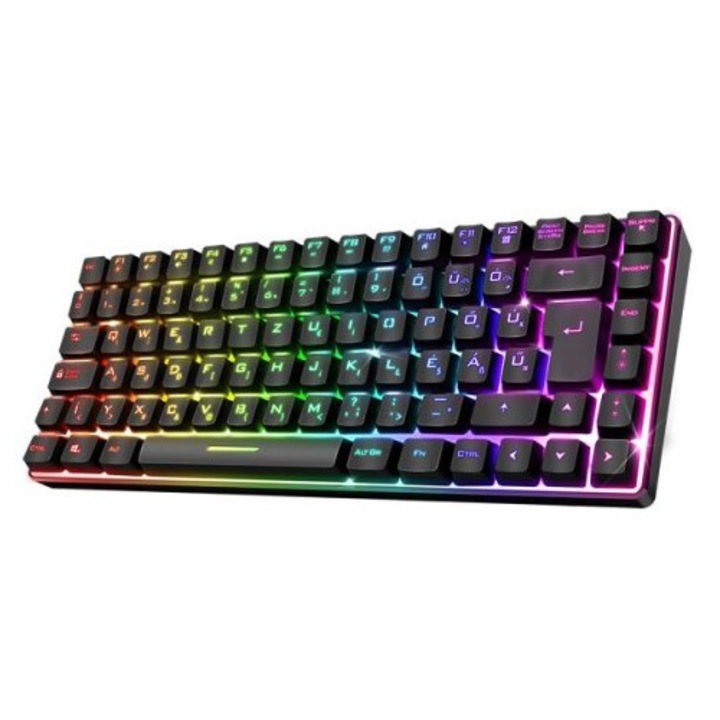Spirit Of Gamer Elite K70 Wireless Bluetooth Semi-Mechanical Keyboard Black HU, 230806, Billentyűzet