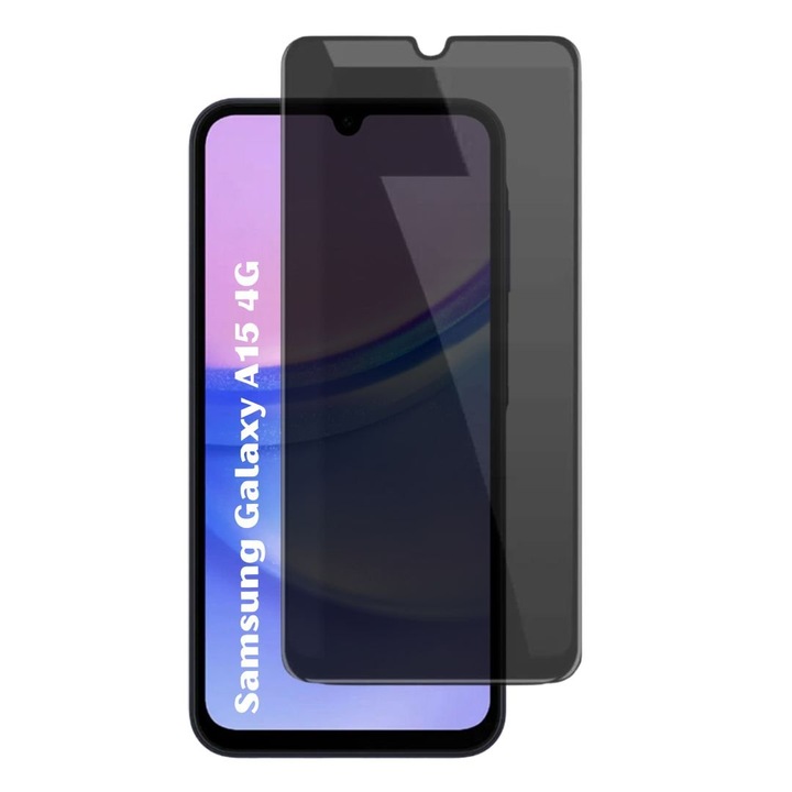 Folie sticla privacy pentru Samsung Galaxy A15 4G - Full glue