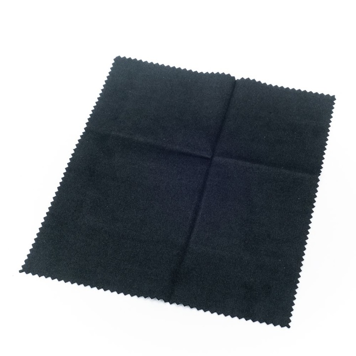Laveta din microfibra pentru ochelari, 14 x 14 cm, Negru