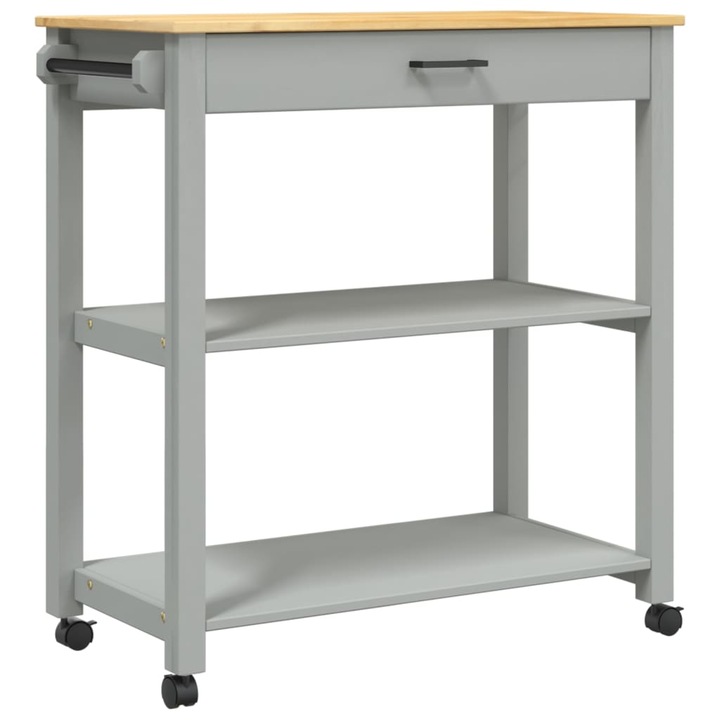 Set carucior de bucatarie „MONZA” vidaXL, 84x40x90 cm, lemn masiv de pin 12.3 kg 376104