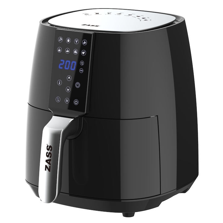 Friteuza cu aer cald Zass ZAF 03, Putere 1450 W, Capacitate 3.8 l, Negru